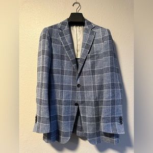 Suitsupply 38R Light Blue Windowpane “Havana” Sport Coat.